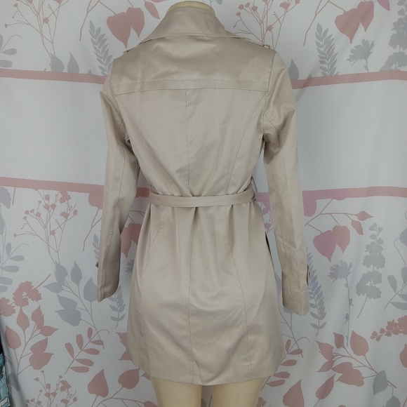 Women's Double Breasted Trench Coats MidLength Belted Overcoat Long Dress Jacket - Picture 3 of 6